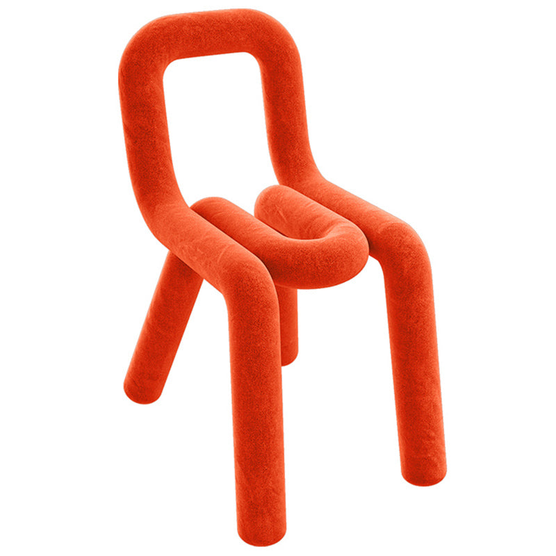 Chaise de salle à manger ouverte colorée de chaise latérale de salon de style de concepteur de velours