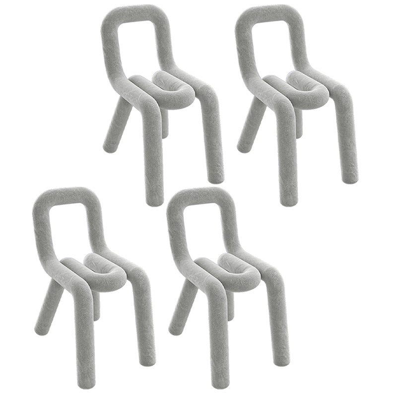 Samt-Designer-Wohnzimmer-Beistellstuhl, farbenfroher offener Esszimmerstuhl