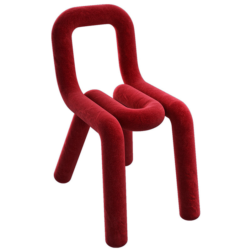 Samt-Designer-Wohnzimmer-Beistellstuhl, farbenfroher offener Esszimmerstuhl