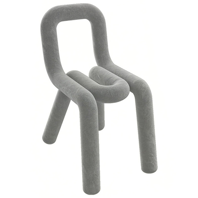 Samt-Designer-Wohnzimmer-Beistellstuhl, farbenfroher offener Esszimmerstuhl
