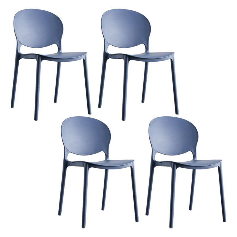 European Glam Style Plastic Chair Kitchen Dining Room Open Back Side Chairs