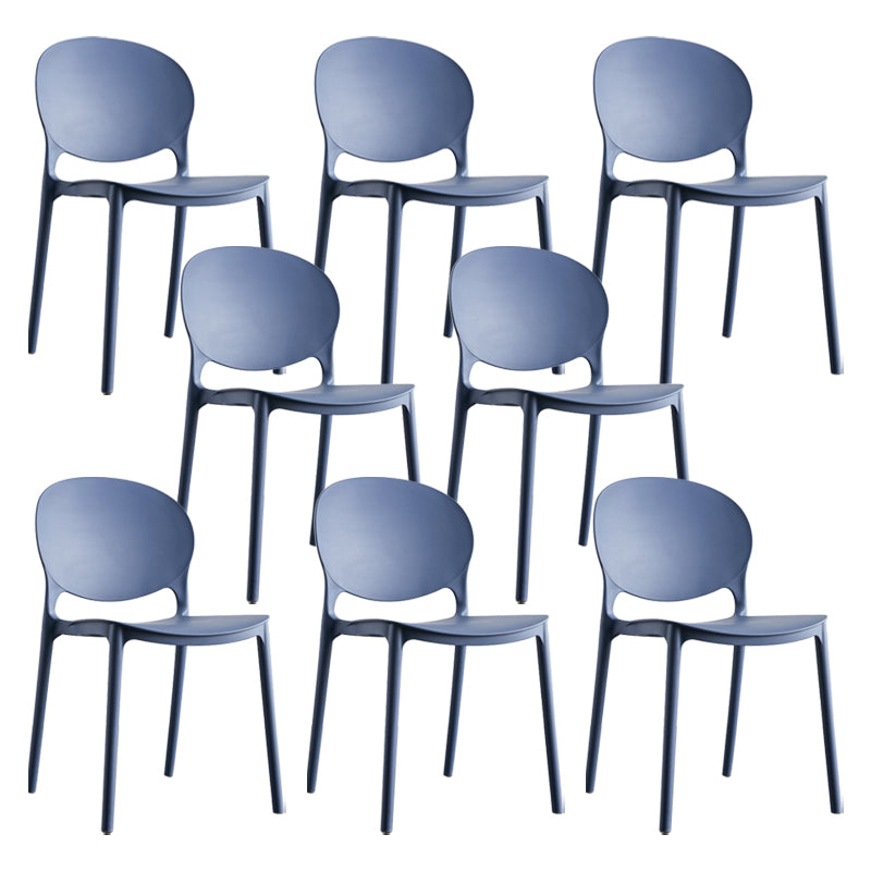 European Glam Style Plastic Chair Kitchen Dining Room Open Back Side Chairs