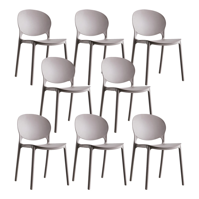 European Glam Style Plastic Chair Kitchen Dining Room Open Back Side Chairs