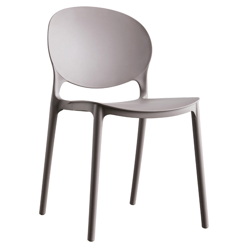 European Glam Style Plastic Chair Kitchen Dining Room Open Back Side Chairs