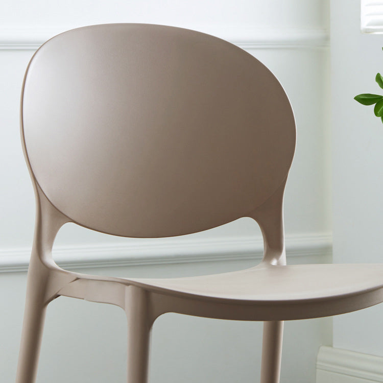 European Glam Style Plastic Chair Kitchen Dining Room Open Back Side Chairs