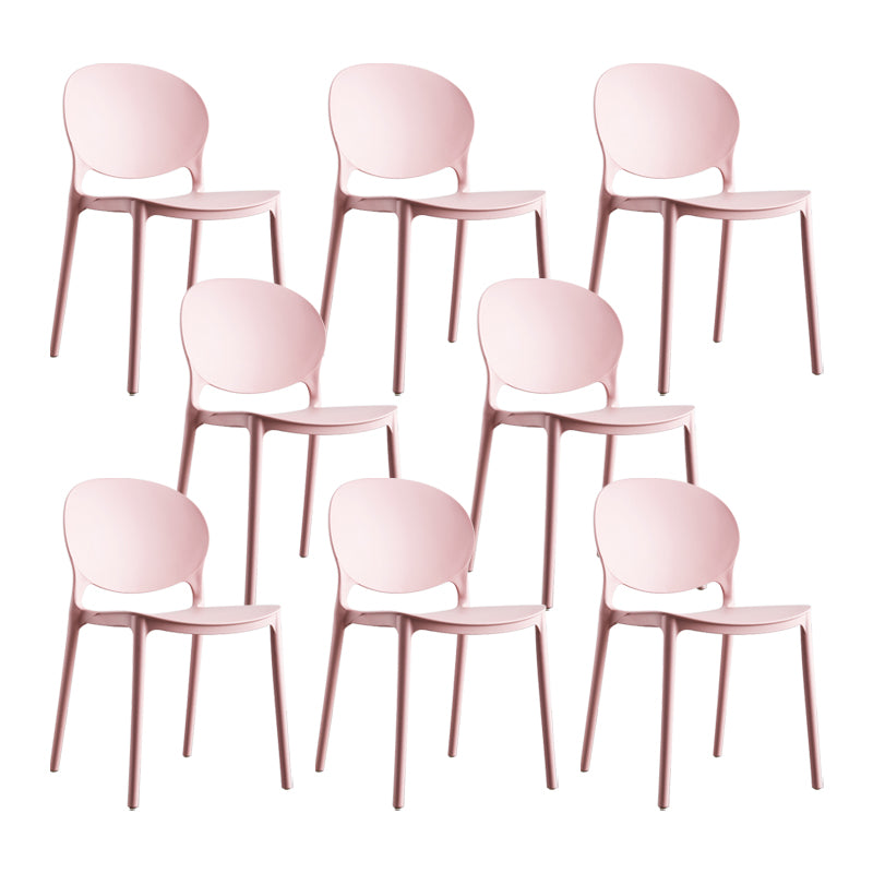 European Glam Style Plastic Chair Kitchen Dining Room Open Back Side Chairs