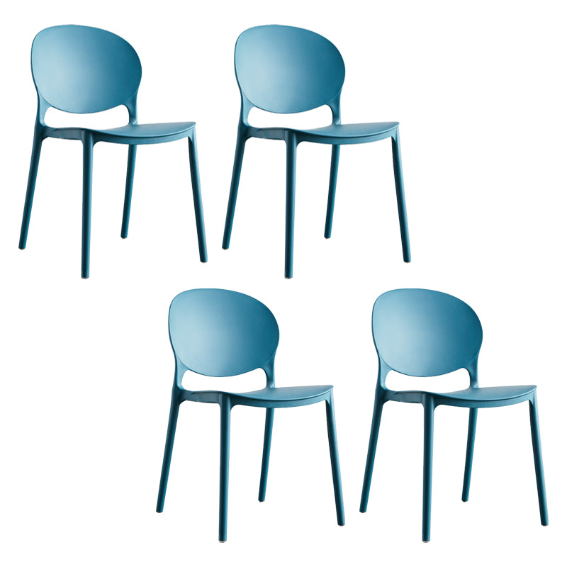 European Glam Style Plastic Chair Kitchen Dining Room Open Back Side Chairs