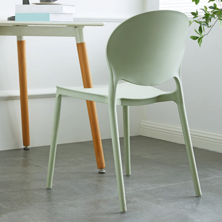 European Glam Style Plastic Chair Kitchen Dining Room Open Back Side Chairs