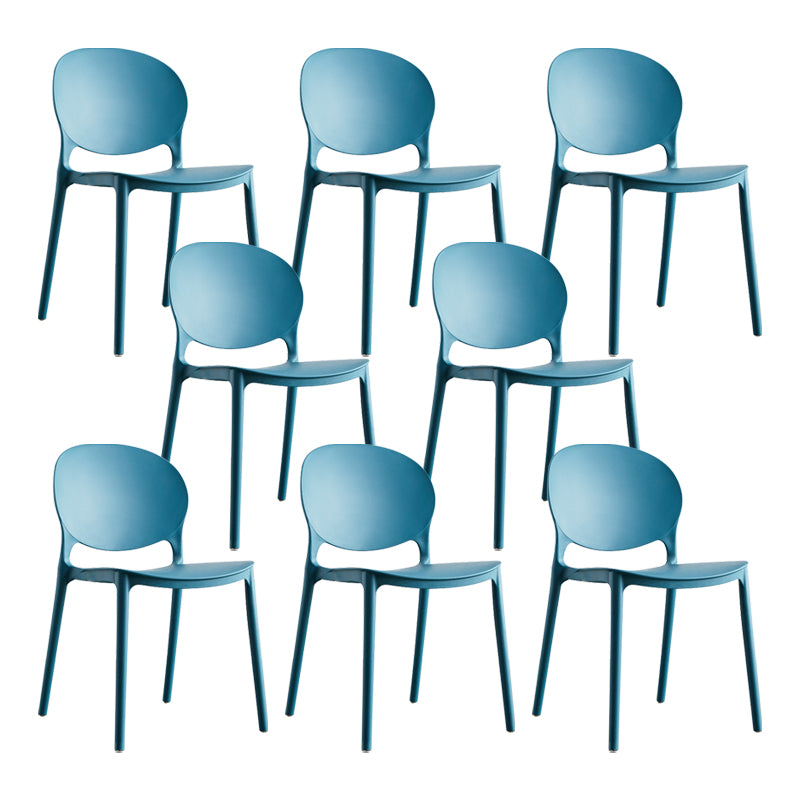 European Glam Style Plastic Chair Kitchen Dining Room Open Back Side Chairs