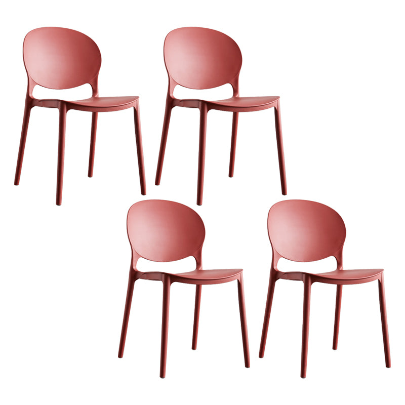 European Glam Style Plastic Chair Kitchen Dining Room Open Back Side Chairs