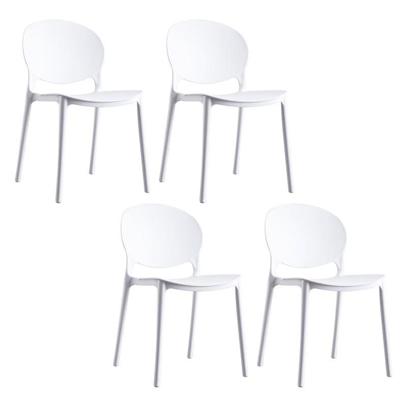 European Glam Style Plastic Chair Kitchen Dining Room Open Back Side Chairs