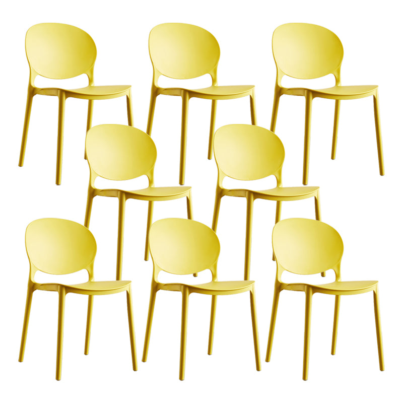 European Glam Style Plastic Chair Kitchen Dining Room Open Back Side Chairs