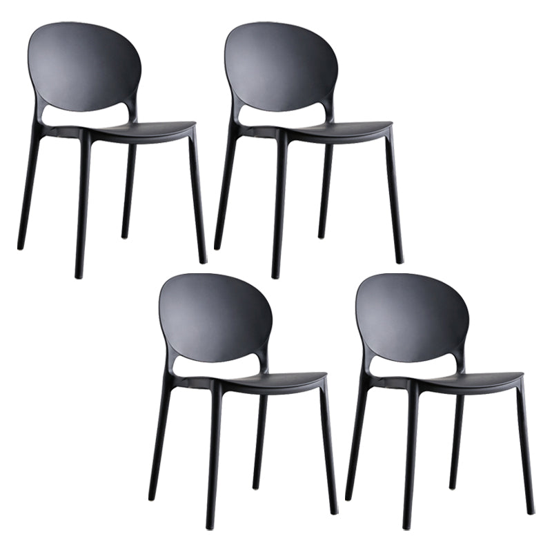 European Glam Style Plastic Chair Kitchen Dining Room Open Back Side Chairs