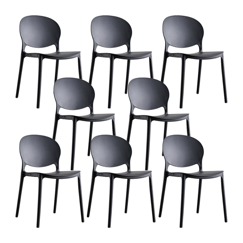 European Glam Style Plastic Chair Kitchen Dining Room Open Back Side Chairs