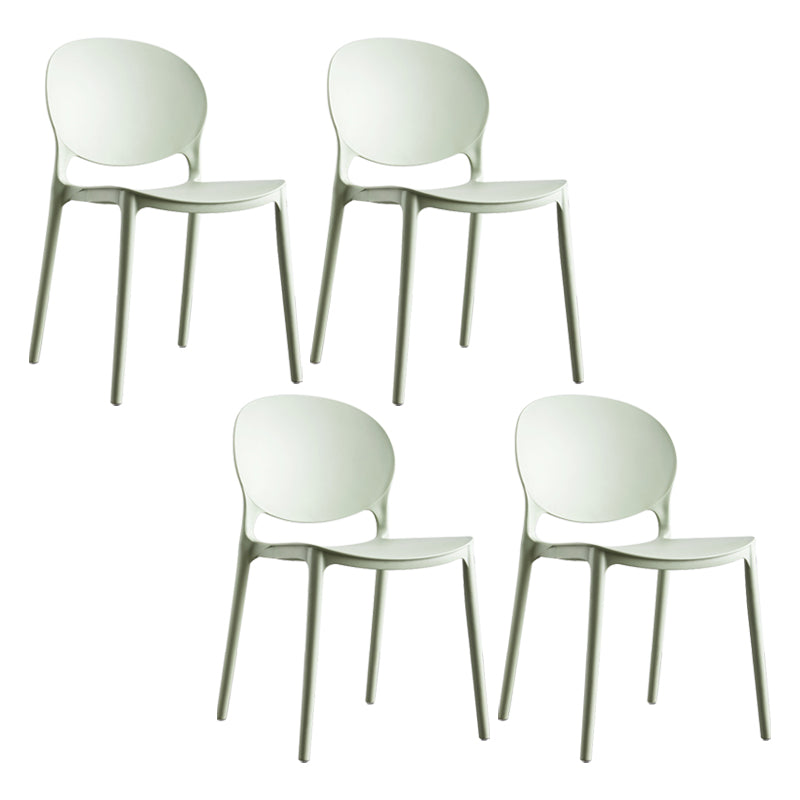 European Glam Style Plastic Chair Kitchen Dining Room Open Back Side Chairs