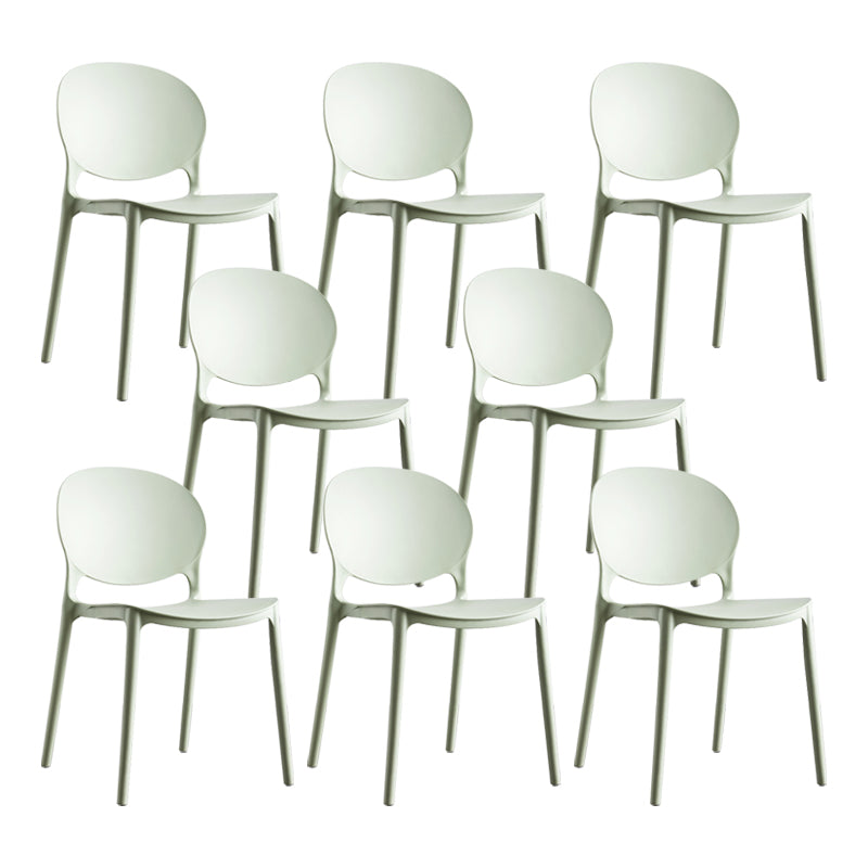 European Glam Style Plastic Chair Kitchen Dining Room Open Back Side Chairs