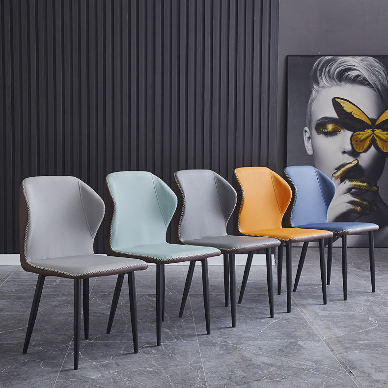 Contemporary Style Metal Chairs Wingback Side Kitchen Dining Room Chair