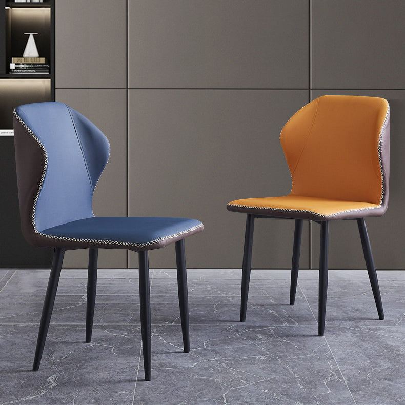 Contemporary Style Metal Chairs Wingback Side Kitchen Dining Room Chair