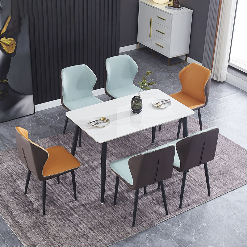 Contemporary Style Metal Chairs Wingback Side Kitchen Dining Room Chair