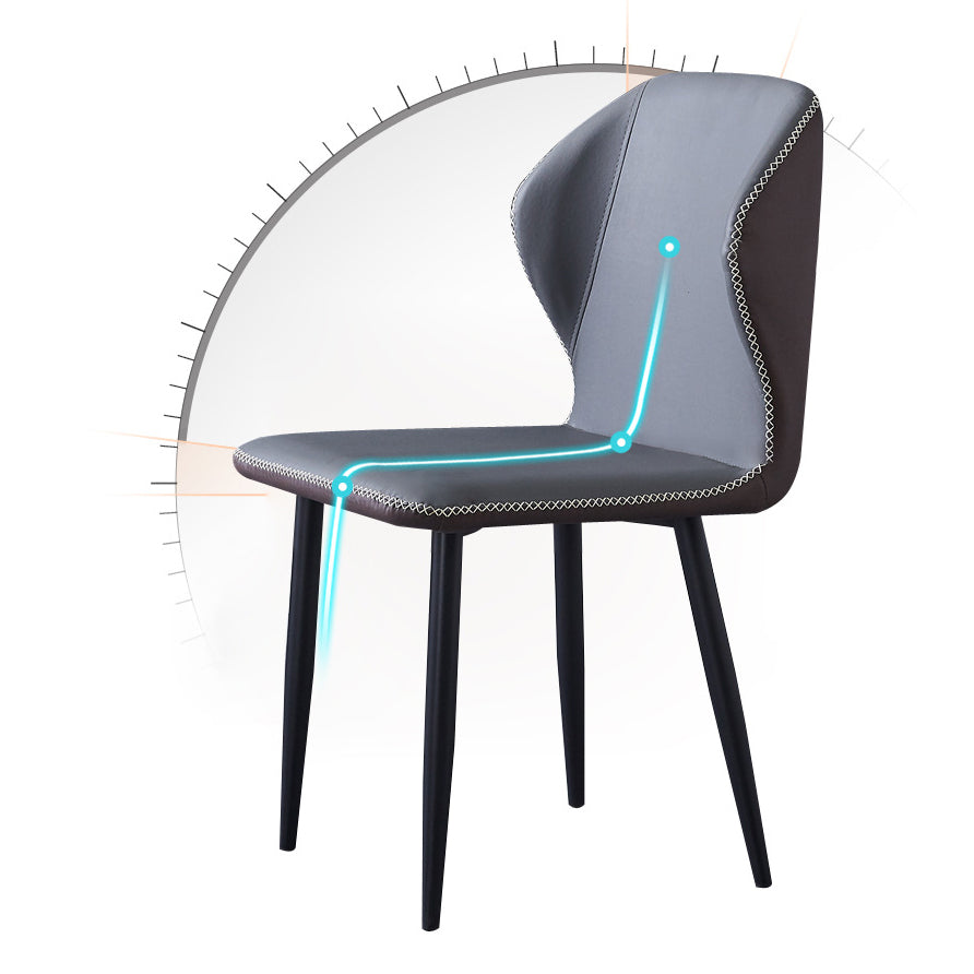 Contemporary Style Metal Chairs Wingback Side Kitchen Dining Room Chair
