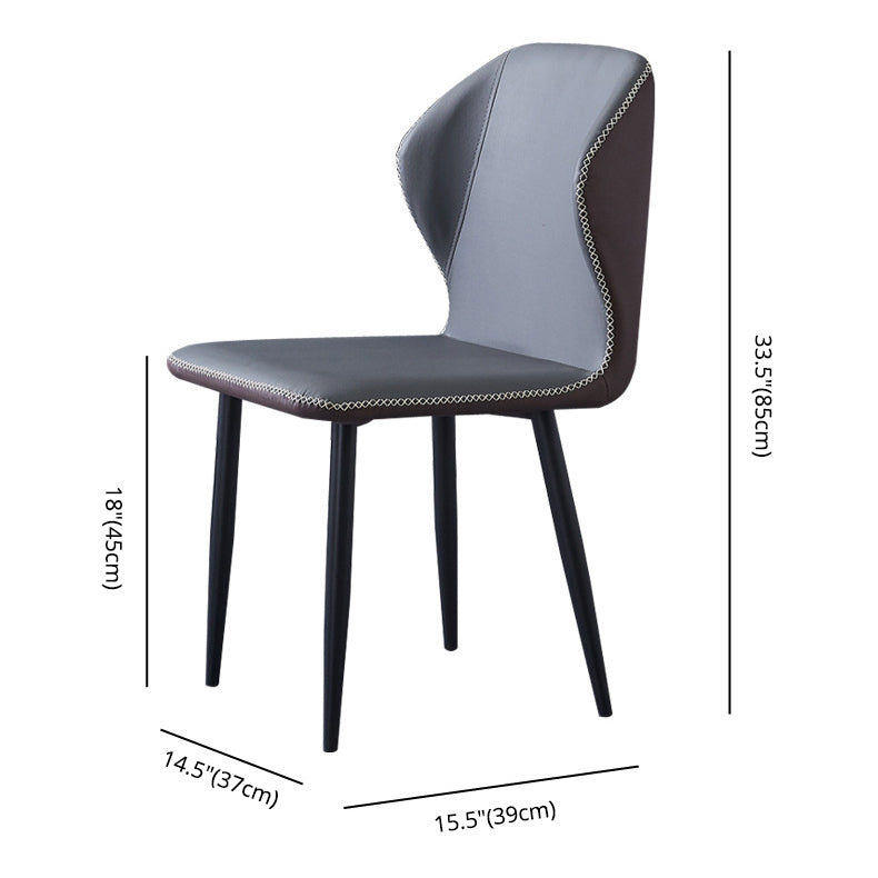 Contemporary Style Metal Chairs Wingback Side Kitchen Dining Room Chair