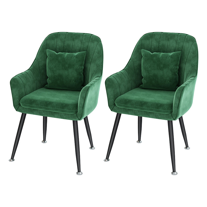 Sillas de comedor de metal de estilo escandinavo, silla de cojín para cafetería con brazo