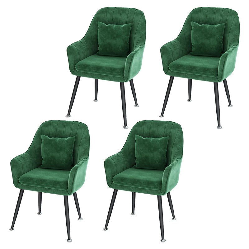 Sillas de comedor de metal de estilo escandinavo, silla de cojín para cafetería con brazo