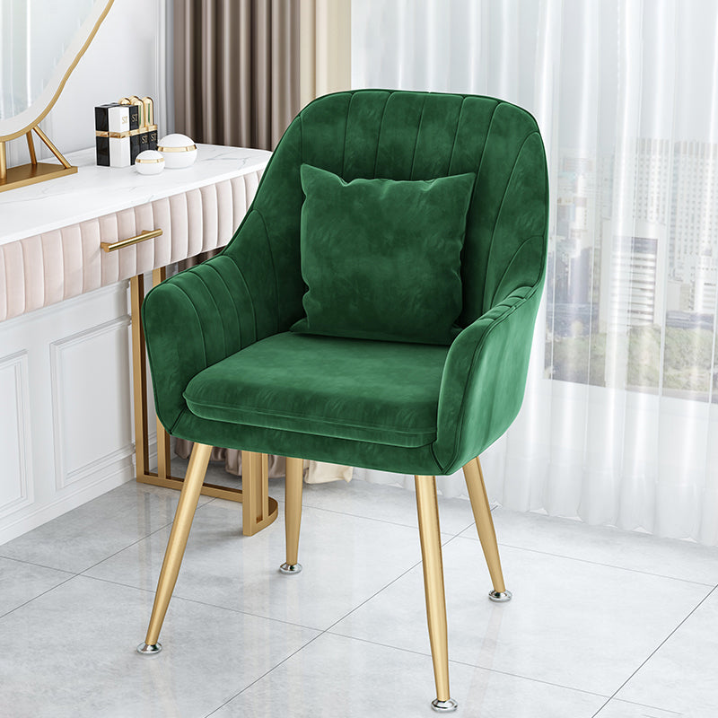 Sillas de comedor de metal de estilo escandinavo, silla de cojín para cafetería con brazo