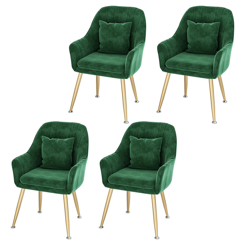 Sillas de comedor de metal de estilo escandinavo, silla de cojín para cafetería con brazo