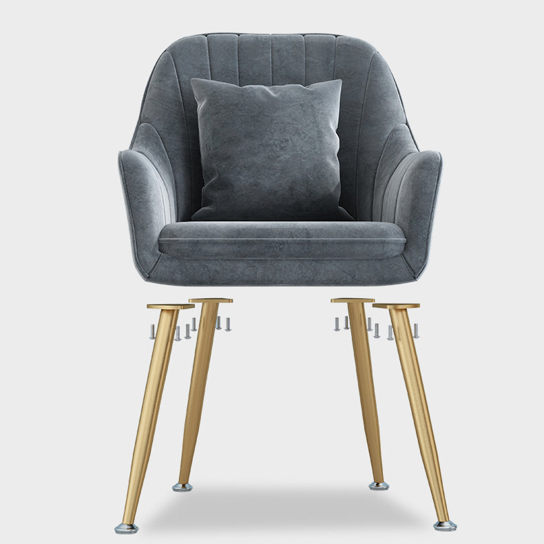 Sillas de comedor de metal de estilo escandinavo, silla de cojín para cafetería con brazo