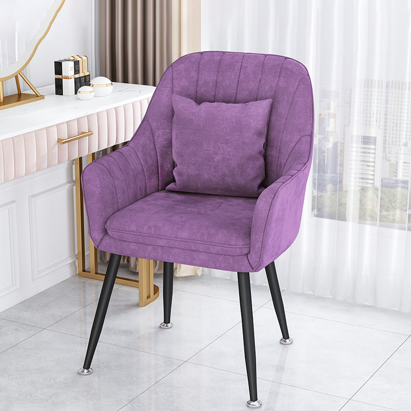 Sillas de comedor de metal de estilo escandinavo, silla de cojín para cafetería con brazo