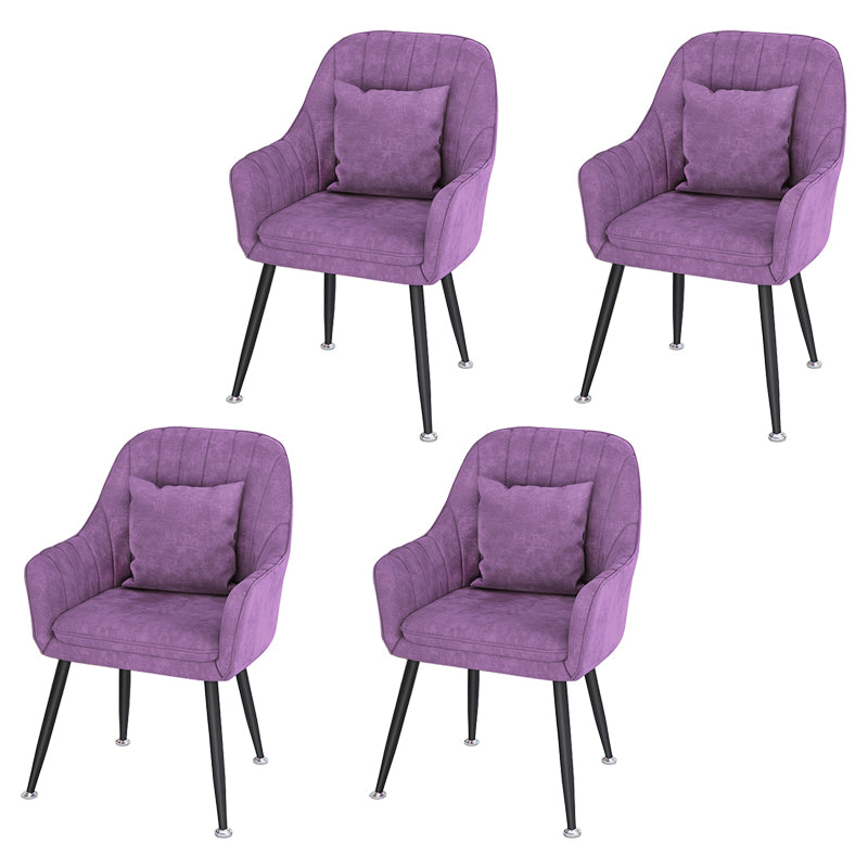 Sillas de comedor de metal de estilo escandinavo, silla de cojín para cafetería con brazo