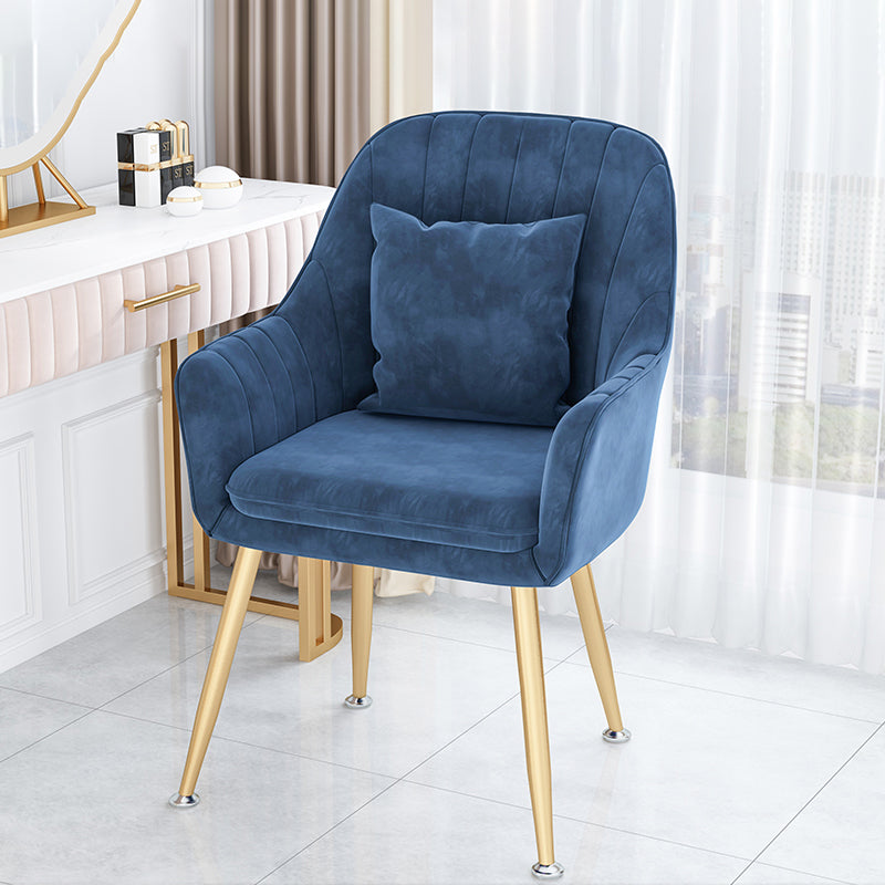 Sillas de comedor de metal de estilo escandinavo, silla de cojín para cafetería con brazo