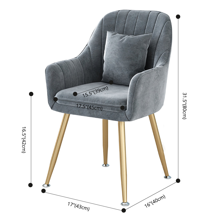Sillas de comedor de metal de estilo escandinavo, silla de cojín para cafetería con brazo