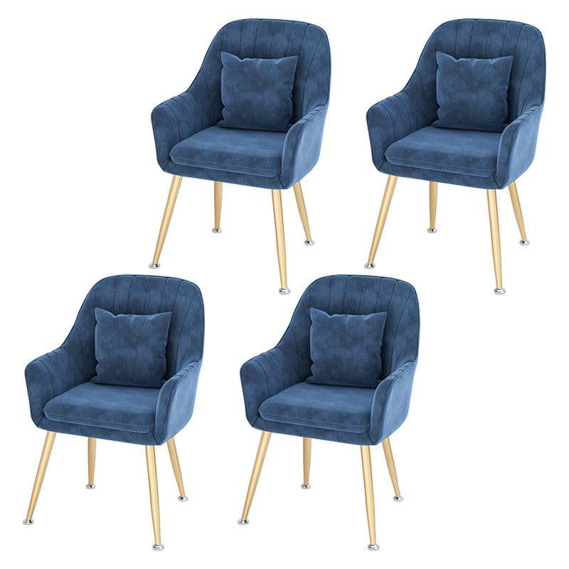 Sillas de comedor de metal de estilo escandinavo, silla de cojín para cafetería con brazo