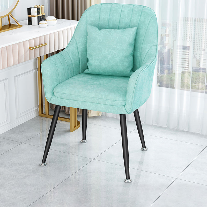 Chaises de salle à manger en métal de style scandinave, chaise à coussin de café avec bras