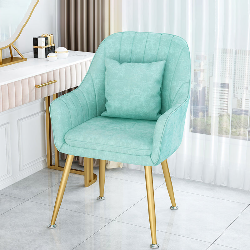 Sillas de comedor de metal de estilo escandinavo, silla de cojín para cafetería con brazo