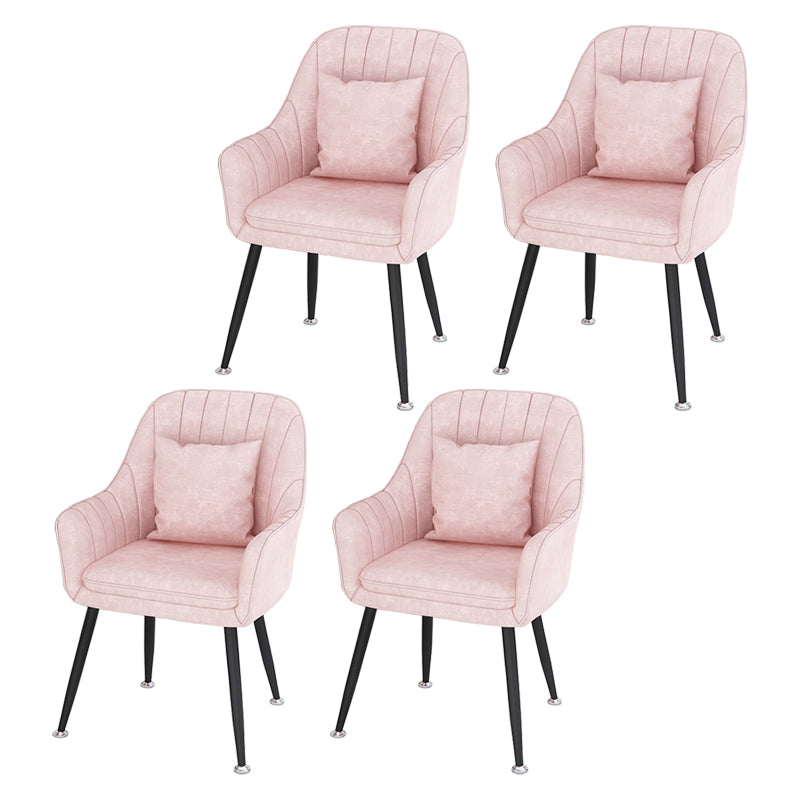 Sillas de comedor de metal de estilo escandinavo, silla de cojín para cafetería con brazo