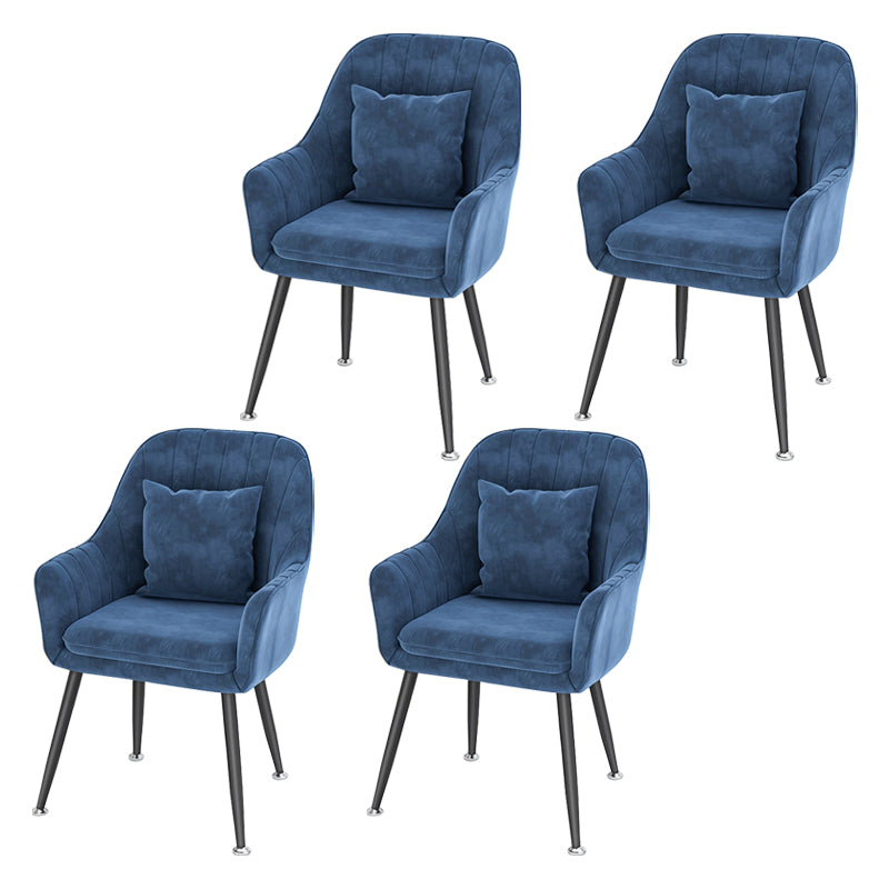Sillas de comedor de metal de estilo escandinavo, silla de cojín para cafetería con brazo