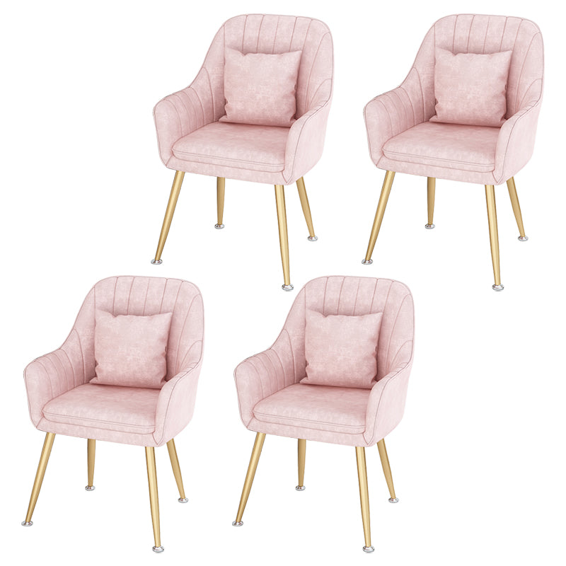 Sillas de comedor de metal de estilo escandinavo, silla de cojín para cafetería con brazo