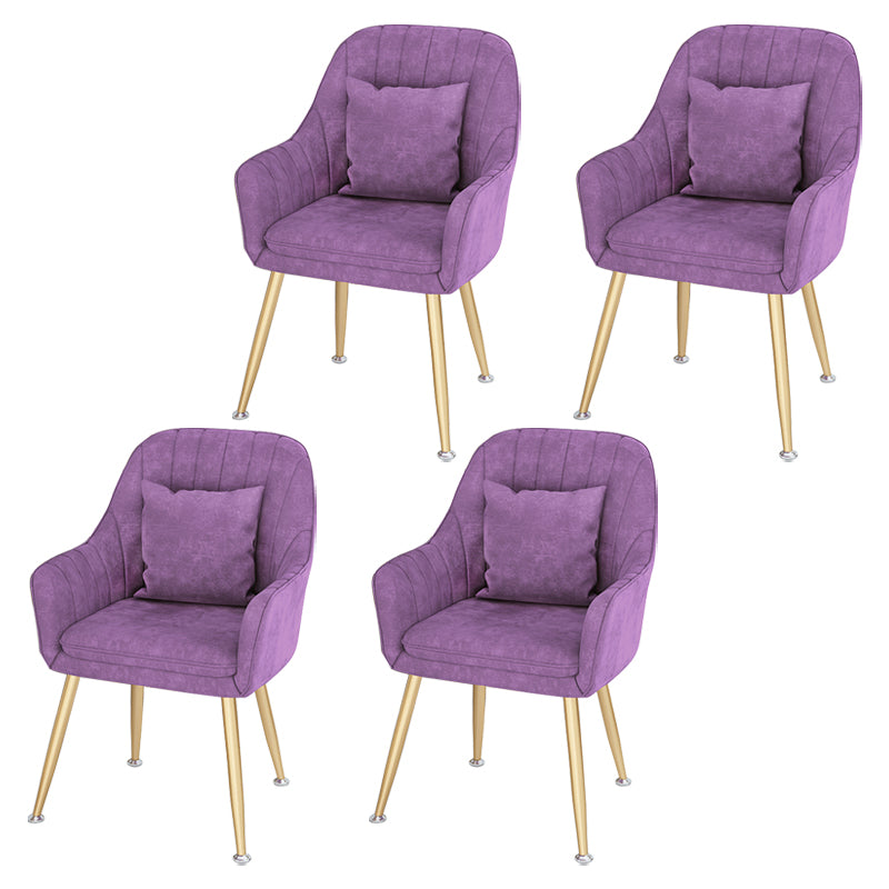 Sillas de comedor de metal de estilo escandinavo, silla de cojín para cafetería con brazo