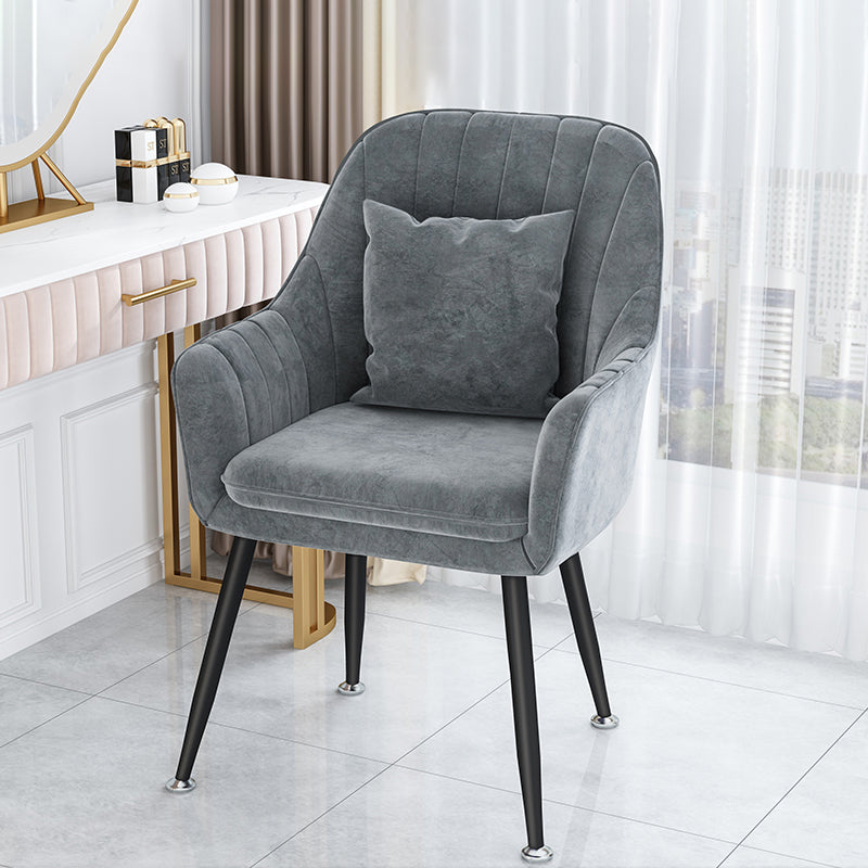 Chaises de salle à manger en métal de style scandinave, chaise à coussin de café avec bras