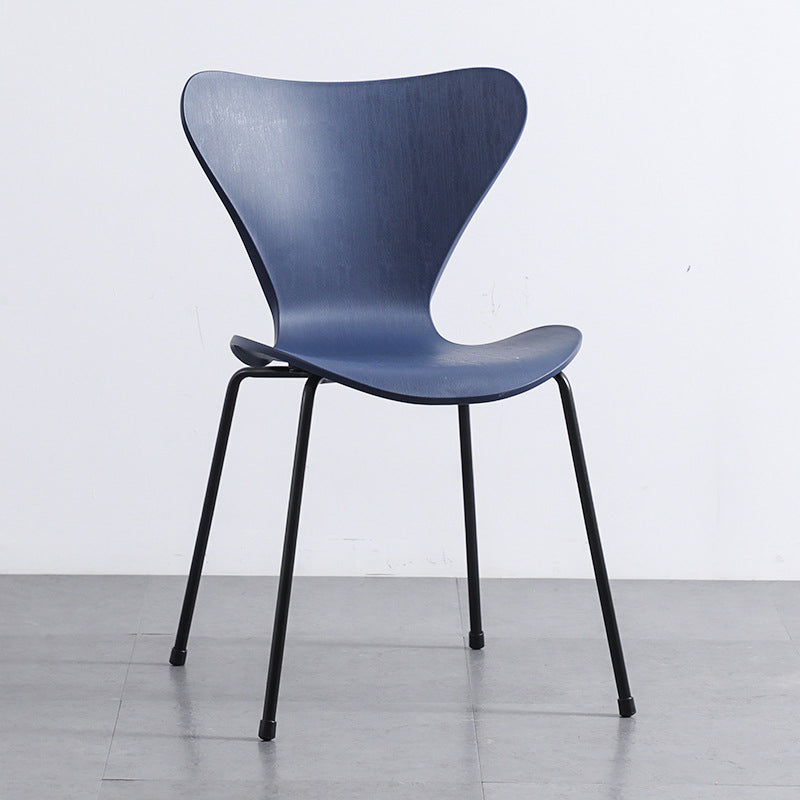 Contemporary Style Metal Chairs Kitchen Dining Solid Back Sides Chair Set