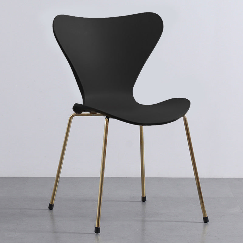 Contemporary Style Metal Chairs Kitchen Dining Solid Back Sides Chair Set