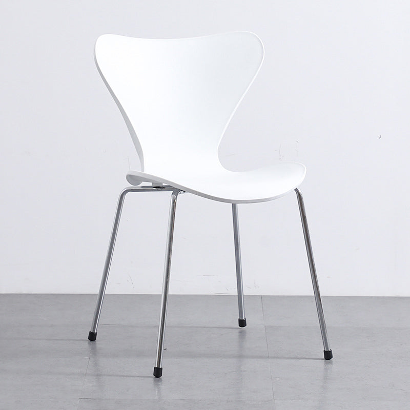Contemporary Style Metal Chairs Kitchen Dining Solid Back Sides Chair Set