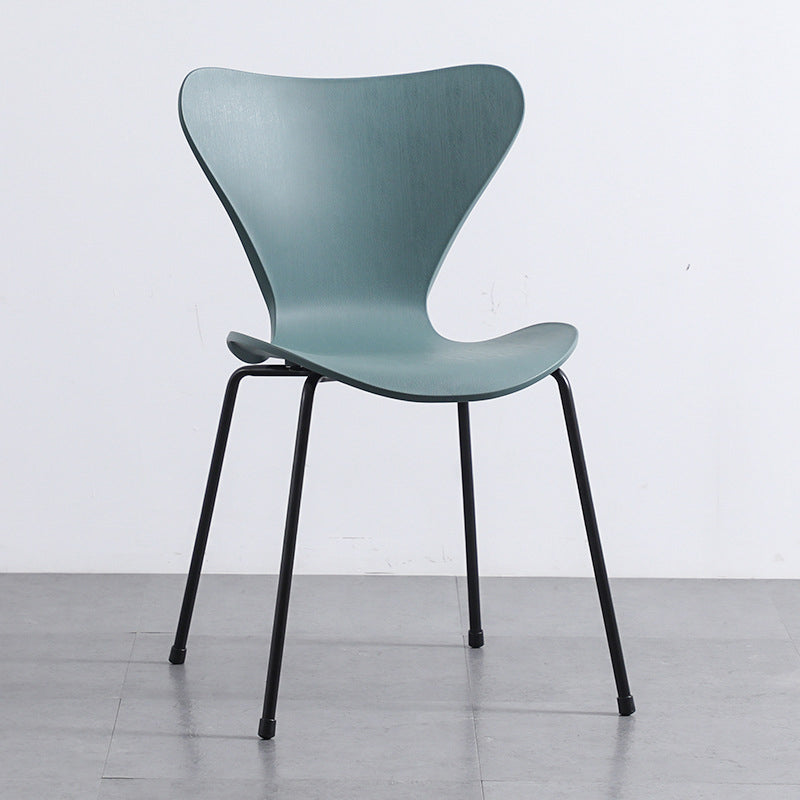 Contemporary Style Metal Chairs Kitchen Dining Solid Back Sides Chair Set