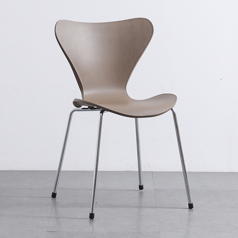 Contemporary Style Metal Chairs Kitchen Dining Solid Back Sides Chair Set
