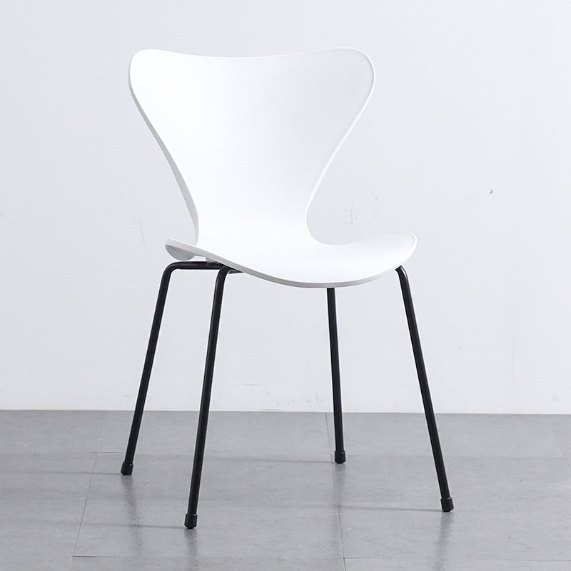 Contemporary Style Metal Chairs Kitchen Dining Solid Back Sides Chair Set