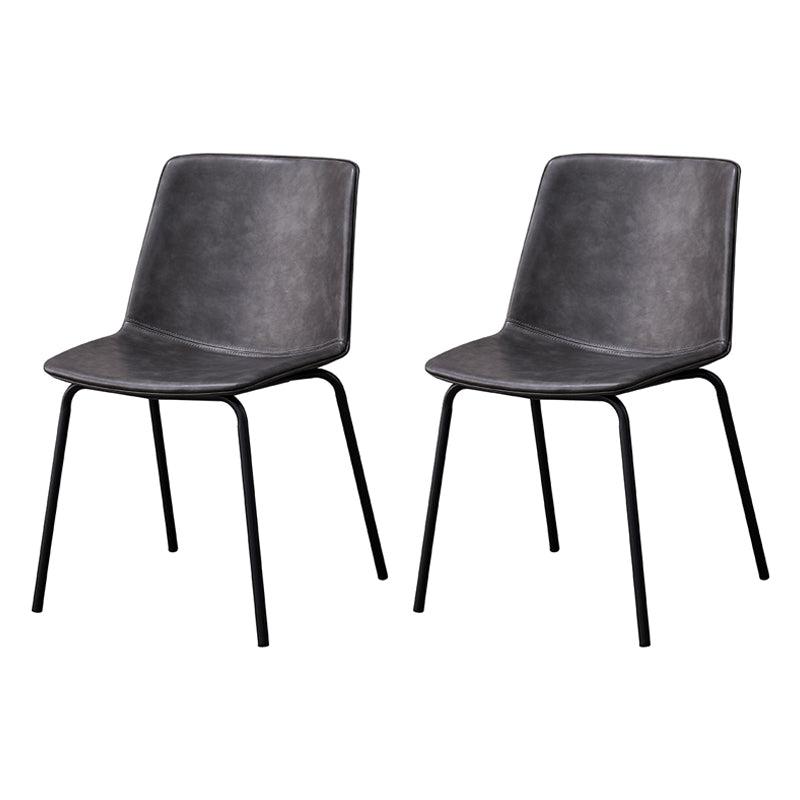 Ensemble de chaises latérales à dossier solide de salle à manger de cuisine de chaise en métal de style contemporain