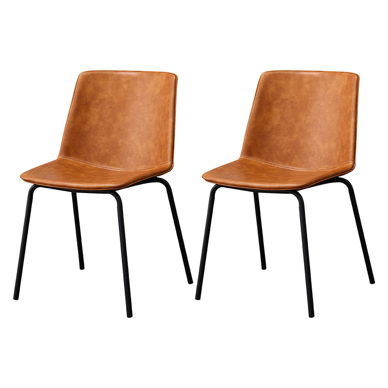Ensemble de chaises latérales à dossier solide de salle à manger de cuisine de chaise en métal de style contemporain